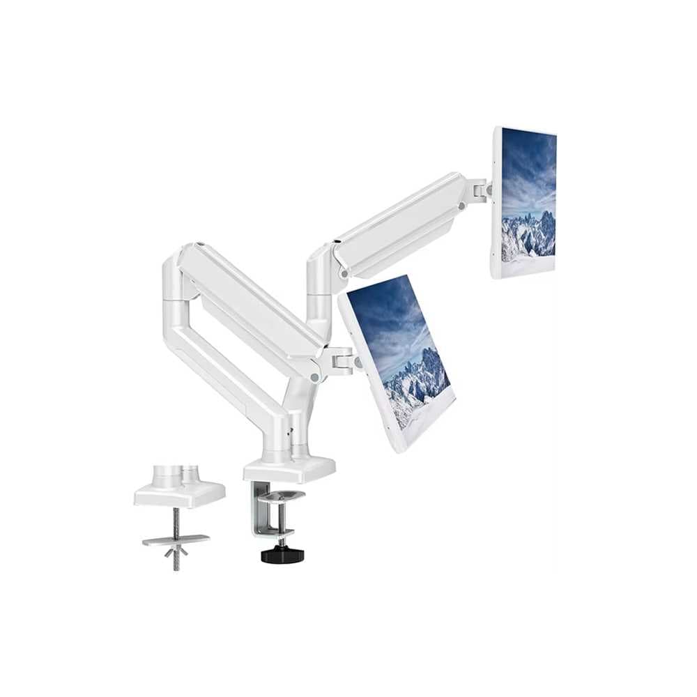 Dual Monitor Arm - White